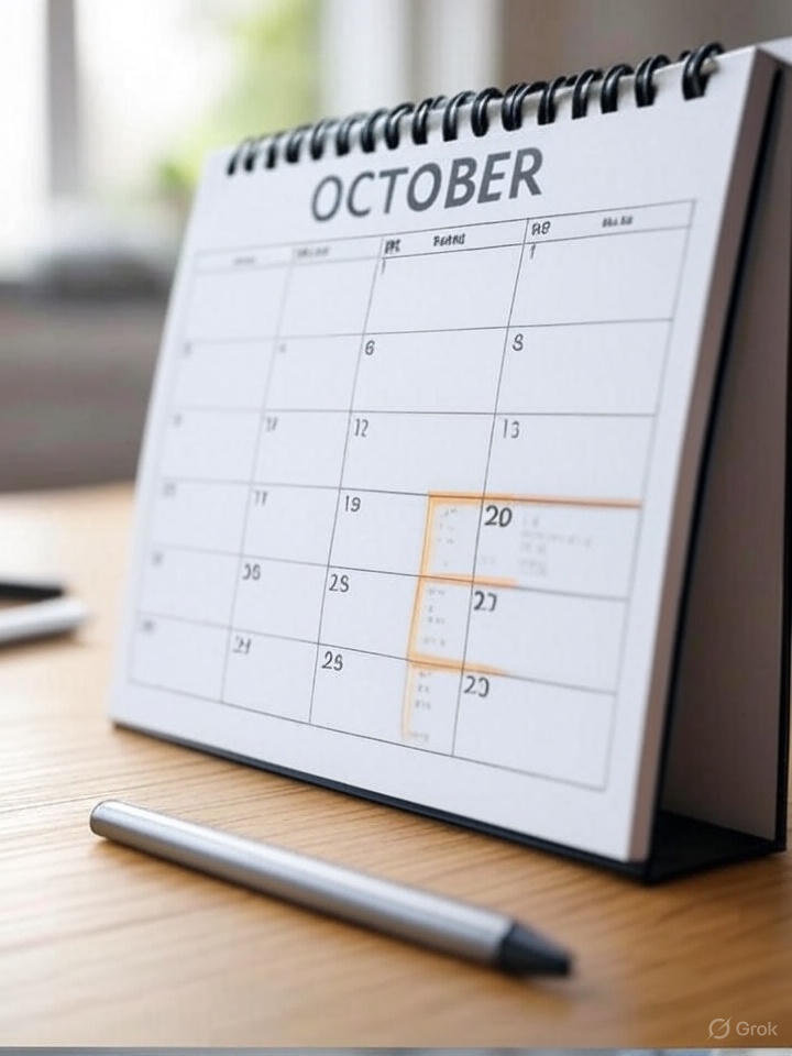 A calendar with important dates.